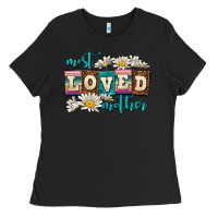 Black most loved mother Ladies Tee - AdoDesignShop