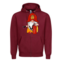 Burgundy firefighter gnomes Zipper Hoodie - Artiststas