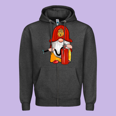 Firefighter Gnomes Zipper Hoodie Designed By Artiststas