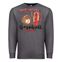 Charcoal Heather hot mess always stressed baseball mama stanley cup Premium Sweatshirt - MaliasSmallBusiness