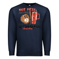 Navy hot mess always stressed baseball mama stanley cup Premium Sweatshirt - MaliasSmallBusiness
