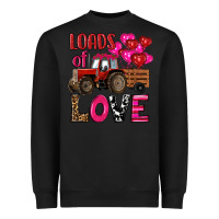 Black valentine's day loads of love tractor with pin heart balloons Heavyweight Sweatshirt - RanaPortraitStore