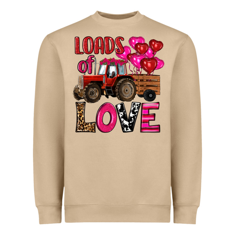 Valentine's Day Loads Of Love Tractor With Pin Heart Balloons Heavyweight Sweatshirt by RanaPortraitStore | Teevron
