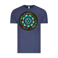 Vintage Denim Christmas Round Turquoise Gemstone Vintage Tee - RanaPortraitStore