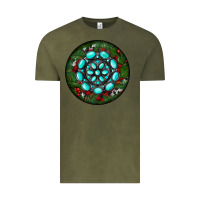 Vintage Olive Christmas Round Turquoise Gemstone Vintage Tee - RanaPortraitStore