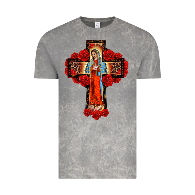 Lady Of Guadalupe Rose Cross, Vintage Tee by BarkalooDesign | Teevron