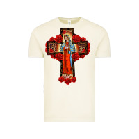 Vintage Arctic lady of guadalupe rose cross, Vintage Tee - BarkalooDesign