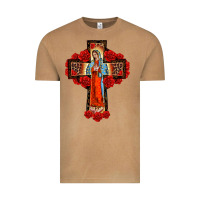 Vintage Camel lady of guadalupe rose cross, Vintage Tee - BarkalooDesign