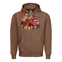 Chestnut christmas tree cake with farm track and santa ado Zipper Hoodie - AdoDesignShop