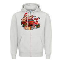 Dove Grey christmas tree cake with farm track and santa ado Zipper Hoodie - AdoDesignShop
