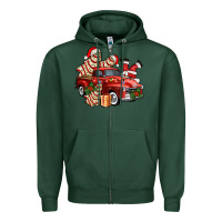 Sports Green christmas tree cake with farm track and santa ado Zipper Hoodie - AdoDesignShop