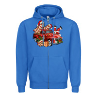 True Royal christmas tree cake with farm track and santa ado Zipper Hoodie - AdoDesignShop