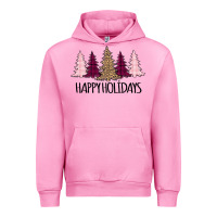 Fuchsia Pink Happy Holidays Tree Urban Hoodie - Bettercallsaul