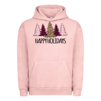 Pigment Salmon Happy Holidays Tree Urban Hoodie - Bettercallsaul