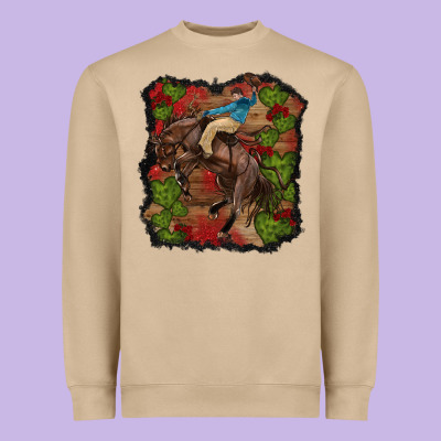 Heavyweight Sweatshirt valentine's day cowboy cactus rose