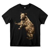 Black Brown Bear Cub Heavy Core Tee - LillyAllenDesigns
