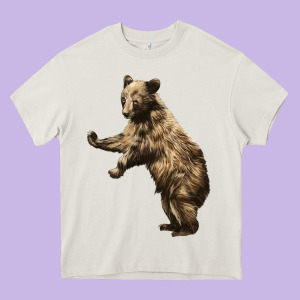 Brown Bear Cub Heavy Core Tee Designed By Lillyallendesigns