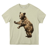 Mossy Brown Bear Cub Heavy Core Tee - LillyAllenDesigns