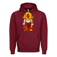 Burgundy firefighter gnomes Zipper Hoodie - Artiststas