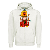 Oatmeal Heather firefighter gnomes Zipper Hoodie - Artiststas