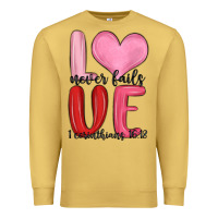 Antique Gold love never fails valentine s day Premium Sweatshirt - MaliasSmallBusiness