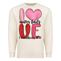 Sandshell love never fails valentine s day Premium Sweatshirt - MaliasSmallBusiness