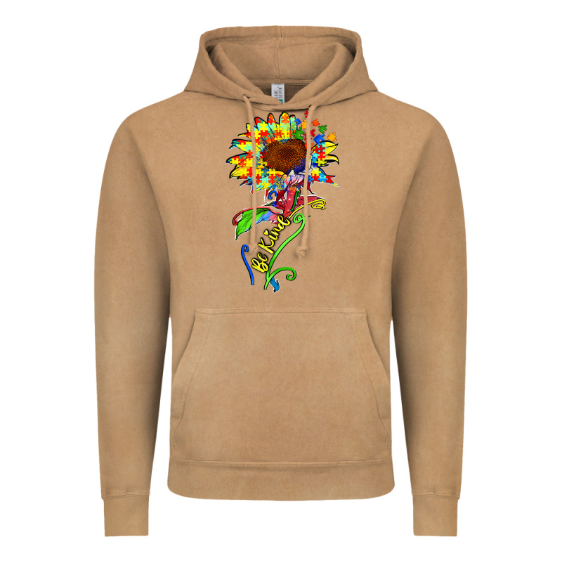 Be Kind Autism Sunflower Vintage Hoodie by Zillion Design Studio | Teevron