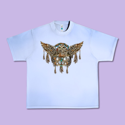 Native Dream Catcher With Owl Urban Heavy Tee Designed By Barkaloodesign