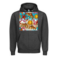 Charcoal Heather beach seamless pattern Zipper Hoodie - BundleAndBundleShop