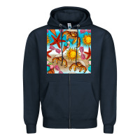 Navy beach seamless pattern Zipper Hoodie - BundleAndBundleShop