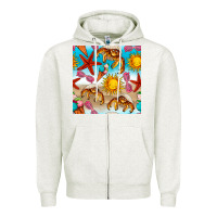Oatmeal Heather beach seamless pattern Zipper Hoodie - BundleAndBundleShop