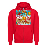 Red beach seamless pattern Zipper Hoodie - BundleAndBundleShop