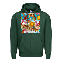 Sports Green beach seamless pattern Zipper Hoodie - BundleAndBundleShop