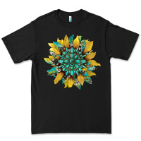 Black sunflower with gemstone and cowhide Premium Tee - Artiststas