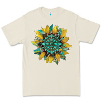 Bone sunflower with gemstone and cowhide Premium Tee - Artiststas