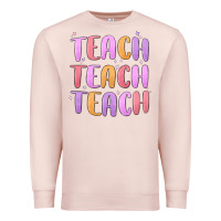 Pale Pink teach teach varsity Premium Sweatshirt - MaliasSmallBusiness