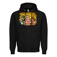 Black christmas tree cake and christmas pattern ado Zipper Hoodie - AdoDesignShop