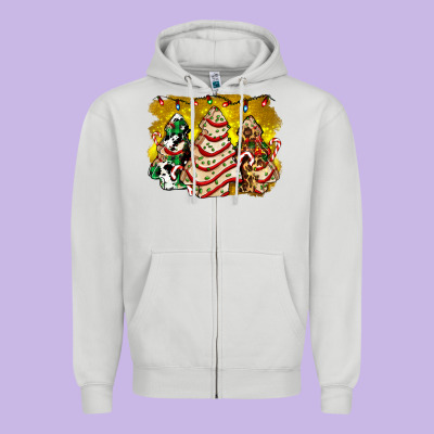 Christmas Tree Cake And Christmas Pattern Ado Zipper Hoodie Designed By Adodesignshop