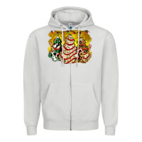 Dove Grey christmas tree cake and christmas pattern ado Zipper Hoodie - AdoDesignShop