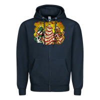 Navy christmas tree cake and christmas pattern ado Zipper Hoodie - AdoDesignShop