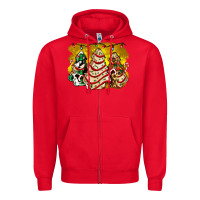 Red christmas tree cake and christmas pattern ado Zipper Hoodie - AdoDesignShop