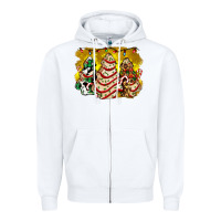 White christmas tree cake and christmas pattern ado Zipper Hoodie - AdoDesignShop