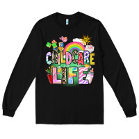 Black childcare life Long Sleeve Tee - AdoDesignShop