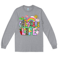 Heather Grey childcare life Long Sleeve Tee - AdoDesignShop