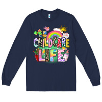 Navy childcare life Long Sleeve Tee - AdoDesignShop