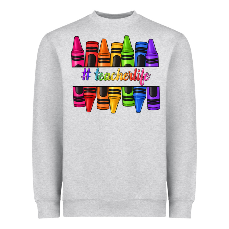 Teacher Life Crayons Heavyweight Sweatshirt by texasbilliewilder | Teevron