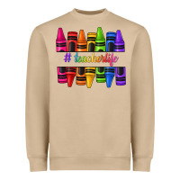Mushroom teacher life crayons Heavyweight Sweatshirt - texasbilliewilder