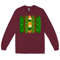 Burgundy st patricks  brushstrokes Long Sleeve Tee - AdoDesignShop