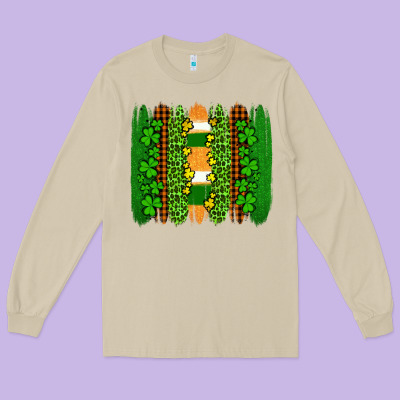 St Patricks  Brushstrokes Long Sleeve Tee Designed By Adodesignshop