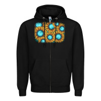 Black sunflower gemstone background Zipper Hoodie - JahusDesignShop